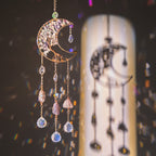 🌙🌸Olivenorma Natural Gemstone Moon Pendant For Meditation Spiritual Growth And Emotional Balance Crystal Wind Chime