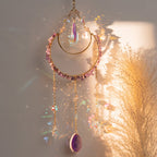 🌙🌸Olivenorma Natural Gemstone Moon Pendant For Meditation Spiritual Growth And Emotional Balance Crystal Wind Chime