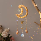 🌙🌸Olivenorma Natural Gemstone Moon Pendant For Meditation Spiritual Growth And Emotional Balance Crystal Wind Chime