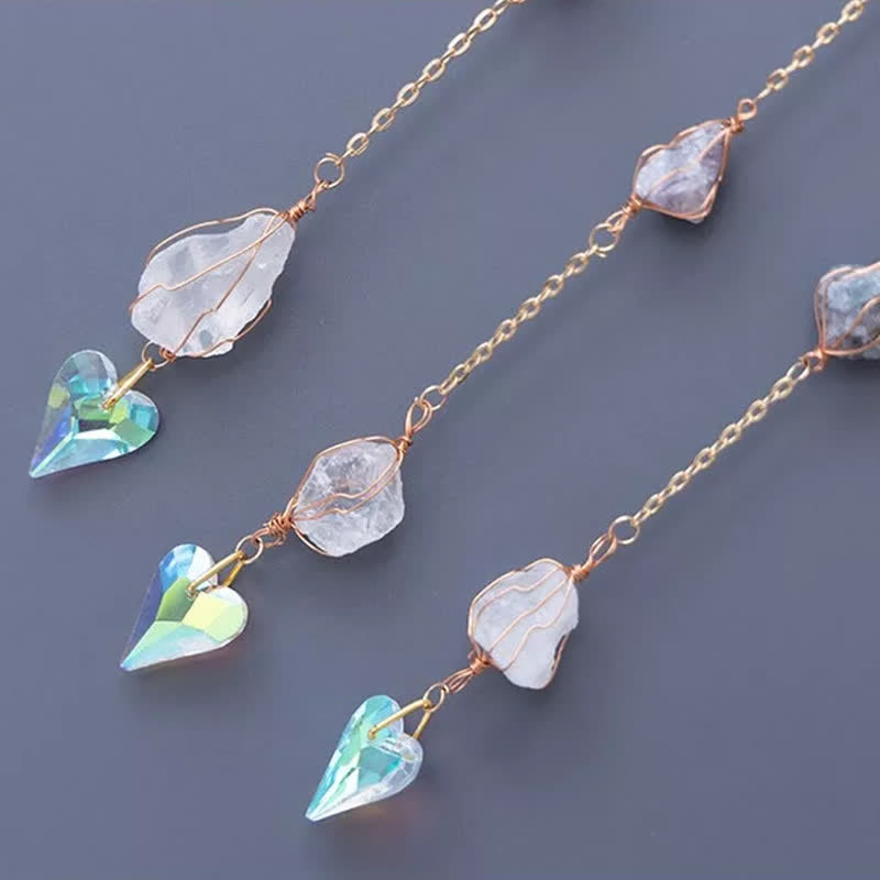 🌙🌸Olivenorma Natural Gemstone Moon Pendant For Meditation Spiritual Growth And Emotional Balance Crystal Wind Chime