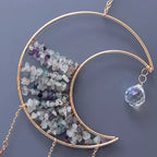 🌙🌸Olivenorma Natural Gemstone Moon Pendant For Meditation Spiritual Growth And Emotional Balance Crystal Wind Chime