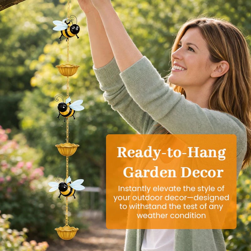 Whimsical Bee Rain Chain 🐝 — Transforming Rainy Days into a Garden Spectacle
