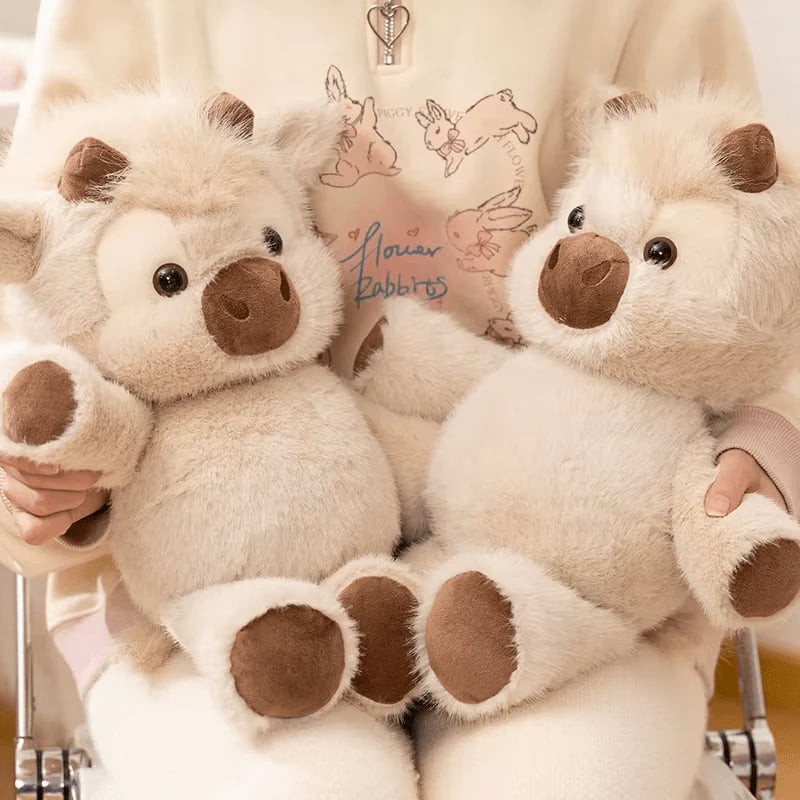 🌈🐮 Hug-Worthy & Fluffy: The Chubby Highland Cow Plushie You’ll Love! 💕