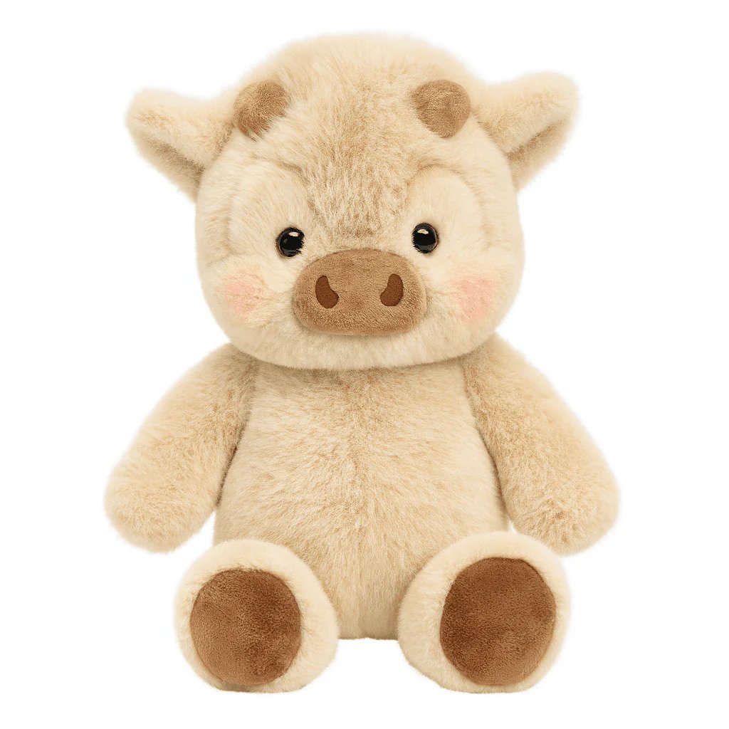 🌈🐮 Hug-Worthy & Fluffy: The Chubby Highland Cow Plushie You’ll Love! 💕