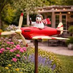 🐻✈️ Polar Bear Pilot Airplane Wind Spinner – Whimsical Garden Decor ✨🏆