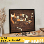 🇺🇸 Wooden USA Travel Map Puzzle🧩A Stylish Way to Track Your Journey & Memories🏆
