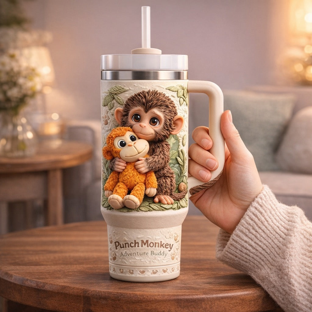 🐒 Punch Monkey Relief Tumbler💕🏆