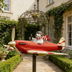 🐻✈️ Polar Bear Pilot Airplane Wind Spinner – Whimsical Garden Decor ✨🏆