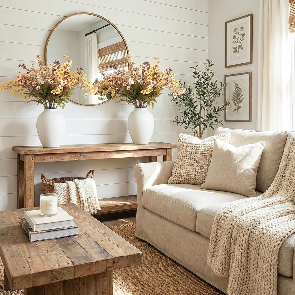 5 Stems Realistic Wildflowers Artificial Long Floral Stems