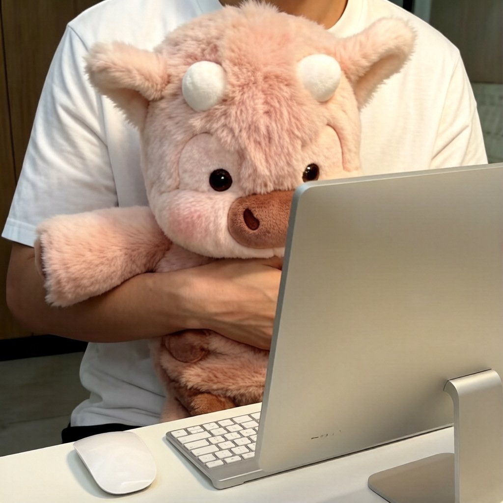 🌈🐮 Hug-Worthy & Fluffy: The Chubby Highland Cow Plushie You’ll Love! 💕