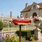 🐻✈️ Polar Bear Pilot Airplane Wind Spinner – Whimsical Garden Decor ✨🏆