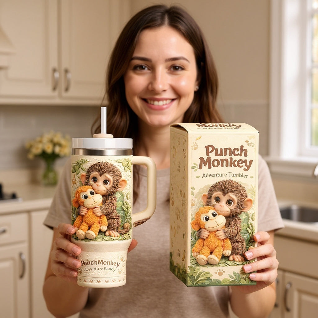 🐒 Punch Monkey Relief Tumbler💕🏆