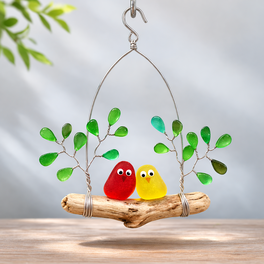 🌈 Sea Glass Birds Hanging Ornament🔥