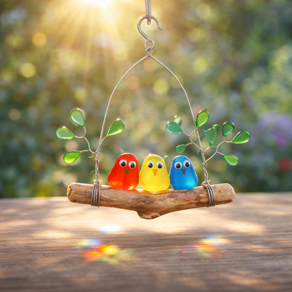 🌈 Sea Glass Birds Hanging Ornament🔥
