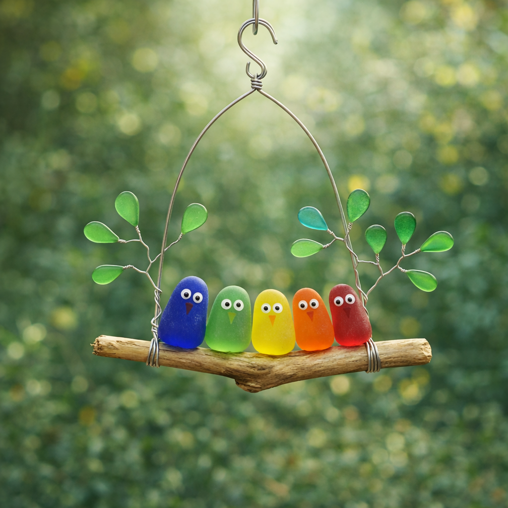 🌈 Sea Glass Birds Hanging Ornament🔥