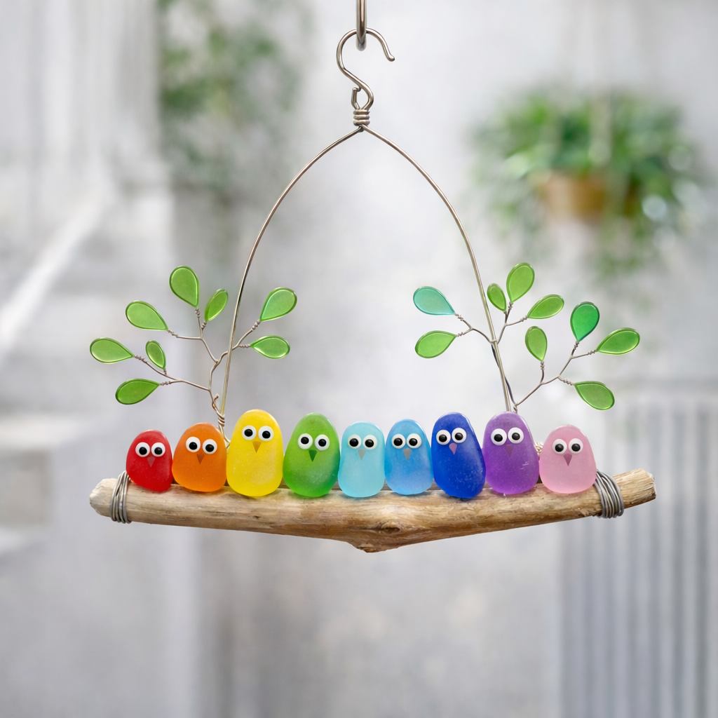 🌈 Sea Glass Birds Hanging Ornament🔥