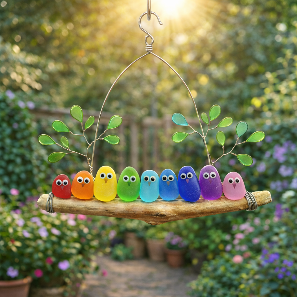 🌈 Sea Glass Birds Hanging Ornament🔥