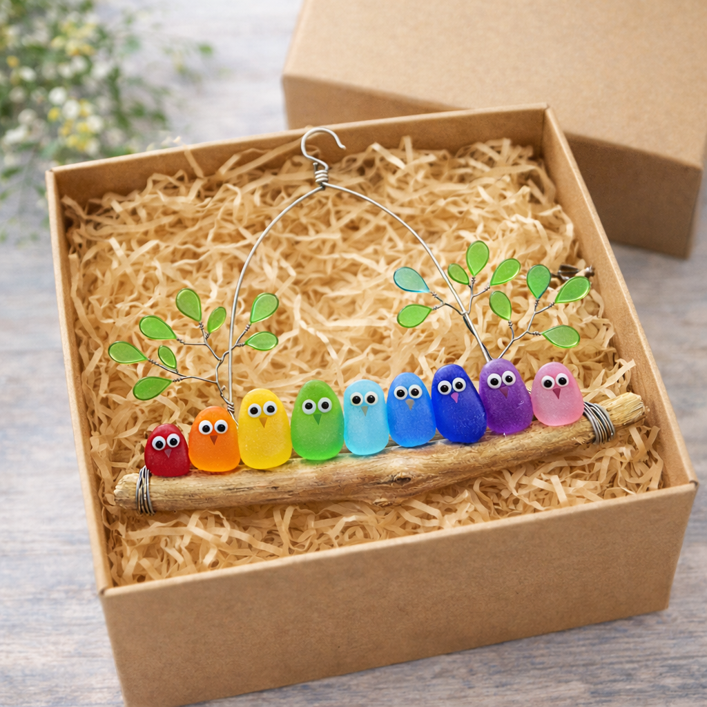 🌈 Sea Glass Birds Hanging Ornament🔥