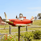 🐻✈️ Polar Bear Pilot Airplane Wind Spinner – Whimsical Garden Decor ✨🏆