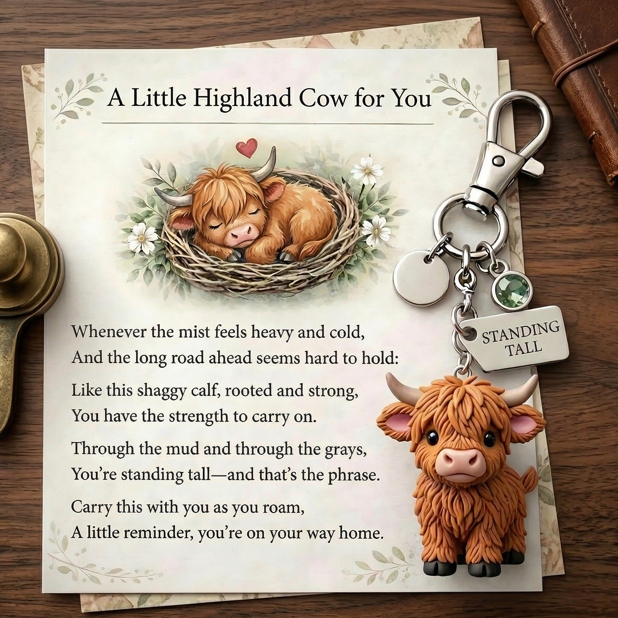 🐮A Little Highland Cow For You Keychain: Your Daily Reminder of Quiet Strength🔥