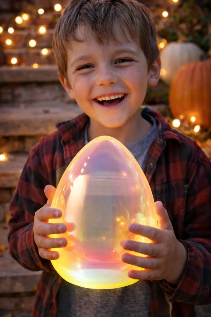 🎁Easter Decor - Glowing Pearlescent Glass Egg Trio with Fairy Lights🏆