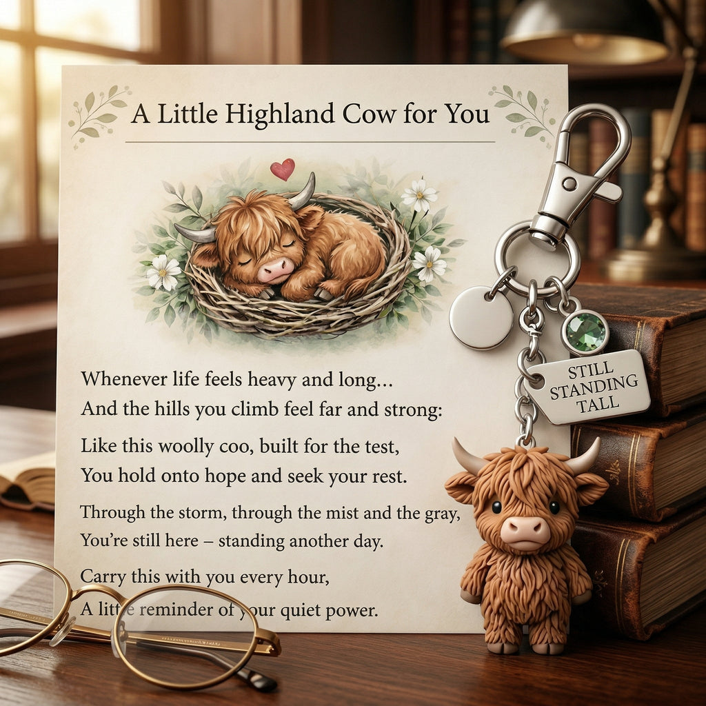 🐮A Little Highland Cow For You Keychain: Your Daily Reminder of Quiet Strength🔥