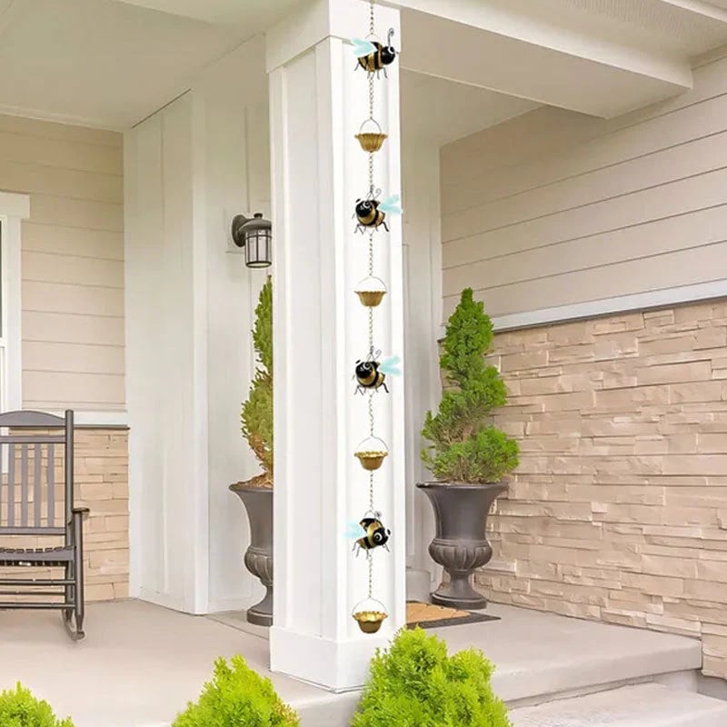 Whimsical Bee Rain Chain 🐝 — Transforming Rainy Days into a Garden Spectacle
