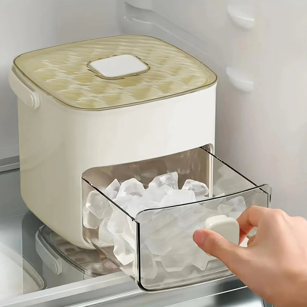🔥Last Day 49% OFF - 🧊48-Cube Double Layer Ice Maker with Press Lid – Portable Silicone Ice Tray Box🏆