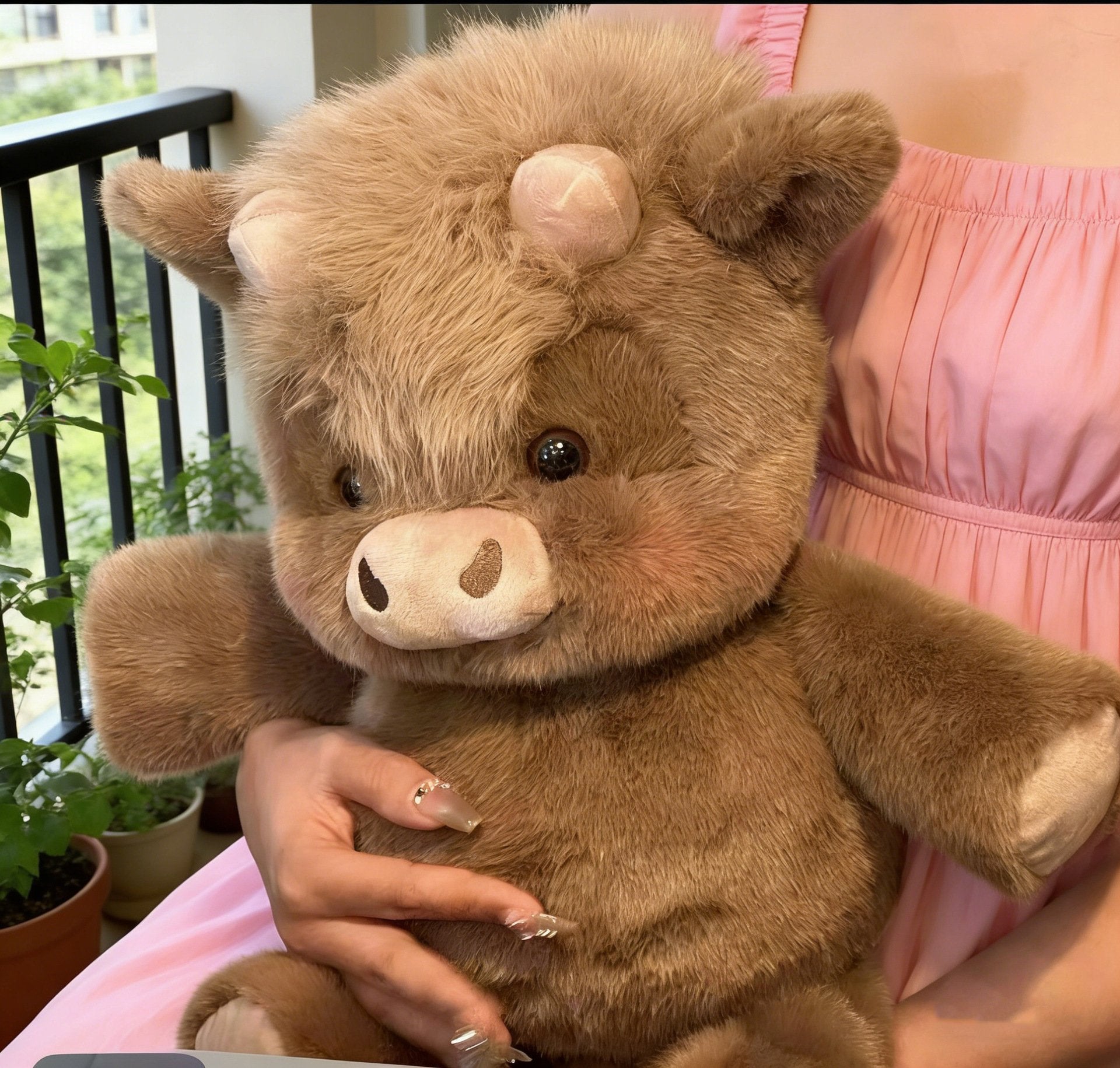 🌈🐮 Hug-Worthy & Fluffy: The Chubby Highland Cow Plushie You’ll Love! 💕