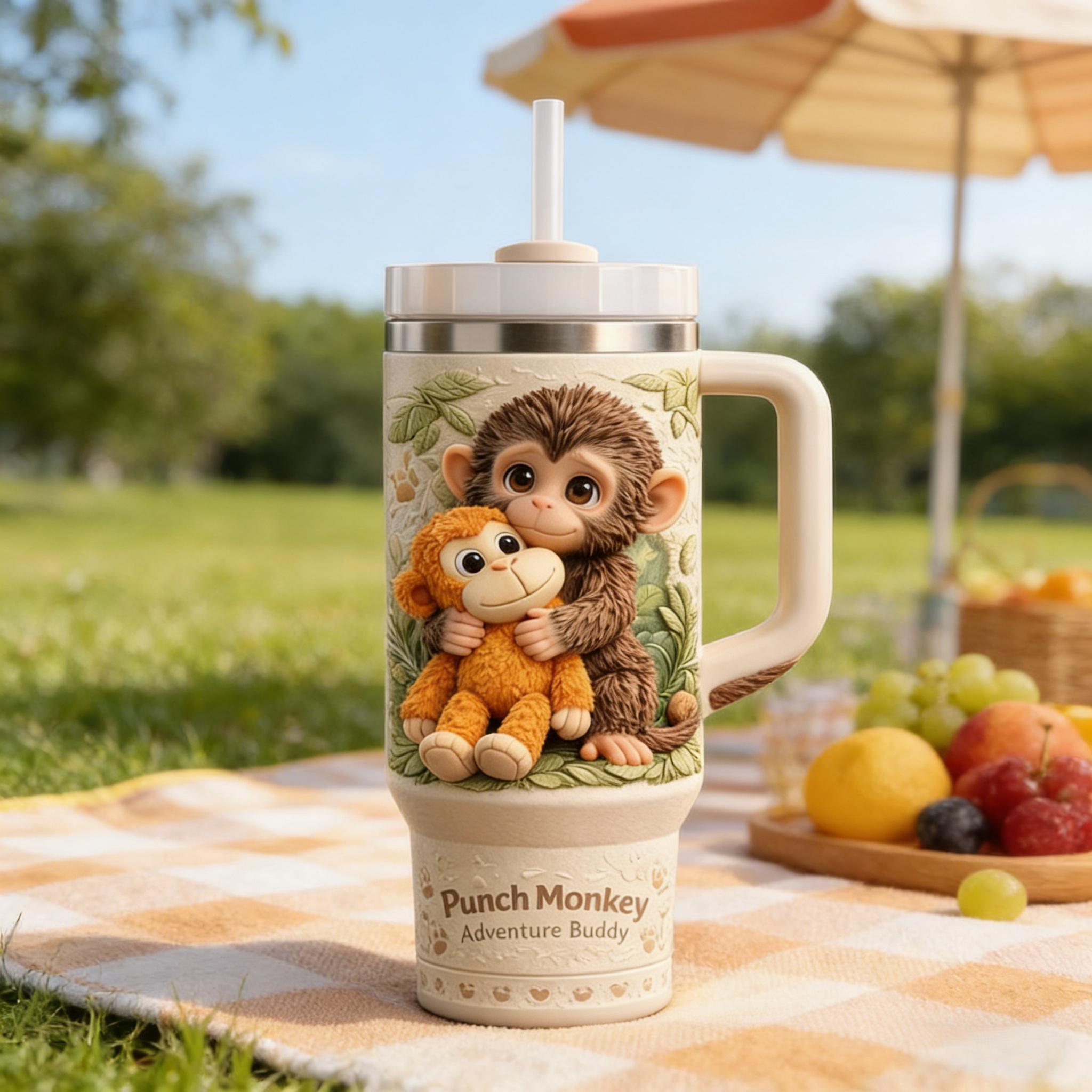 🐒 Punch Monkey Relief Tumbler💕🏆