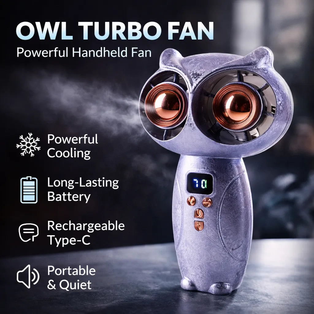 🦉 Mini Owl Handheld Powerful Cooling Fan🏆