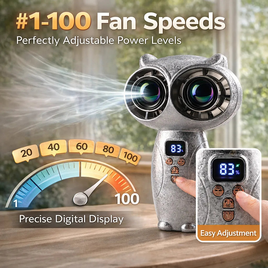 🦉 Mini Owl Handheld Powerful Cooling Fan🏆