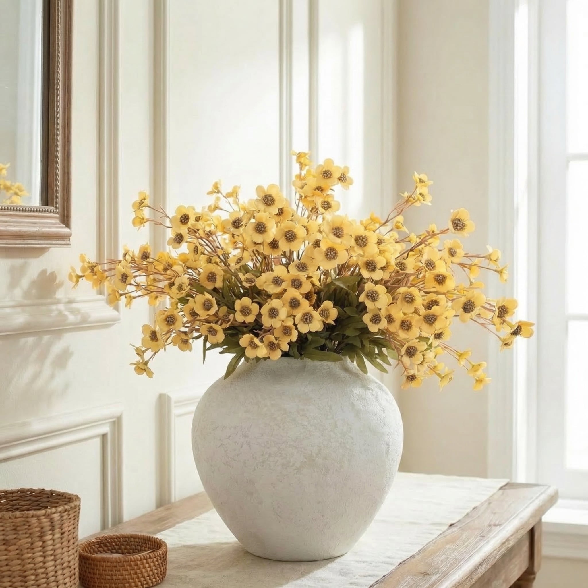 5 Stems Realistic Wildflowers Artificial Long Floral Stems