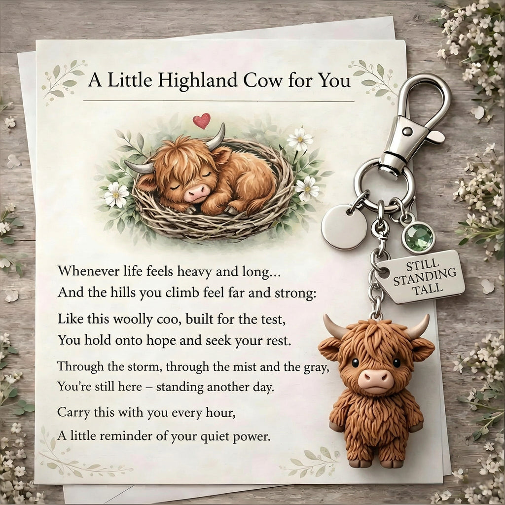 🐮A Little Highland Cow For You Keychain: Your Daily Reminder of Quiet Strength🔥