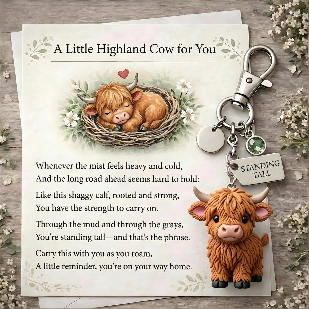 🐮A Little Highland Cow For You Keychain: Your Daily Reminder of Quiet Strength🔥