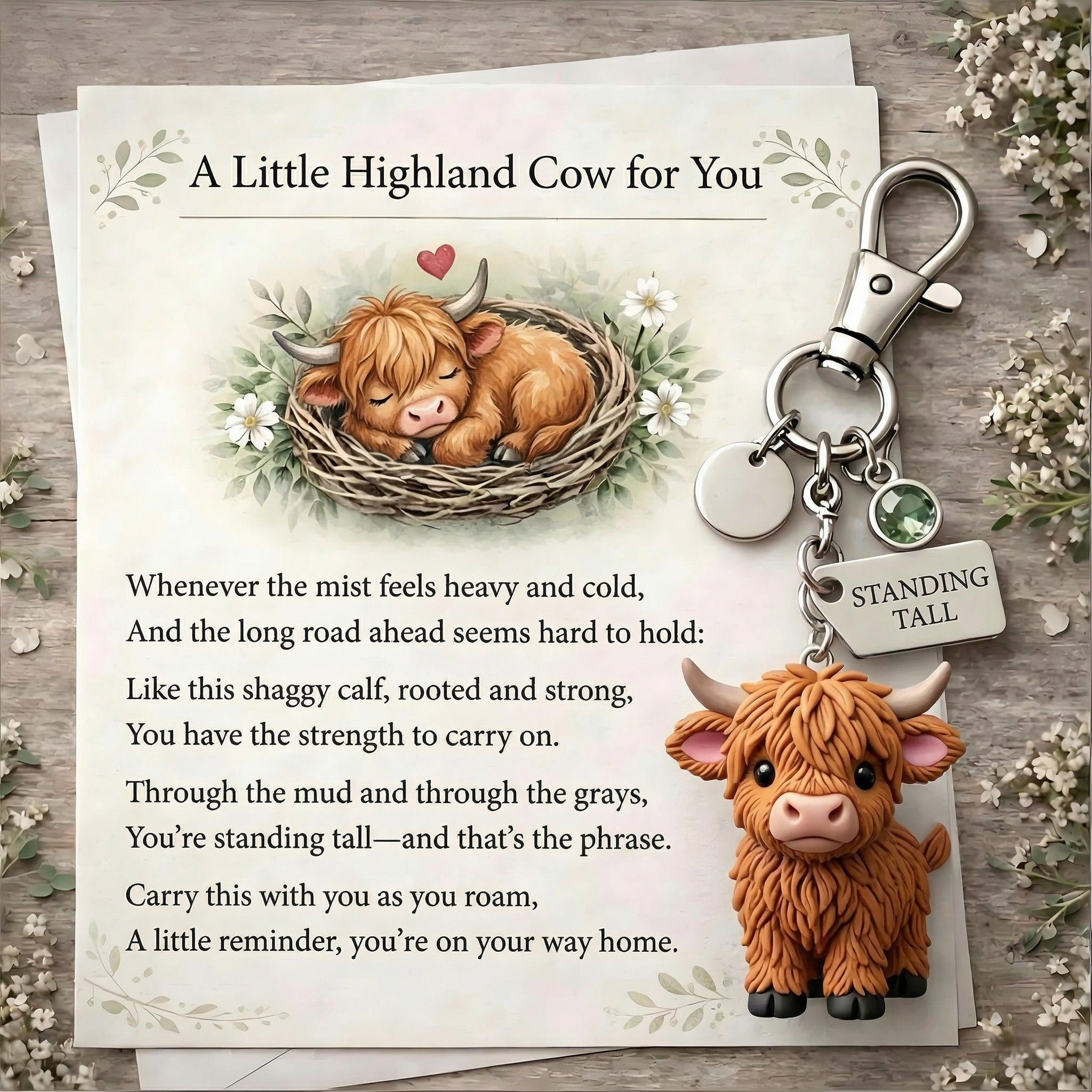🐮A Little Highland Cow For You Keychain: Your Daily Reminder of Quiet Strength🔥