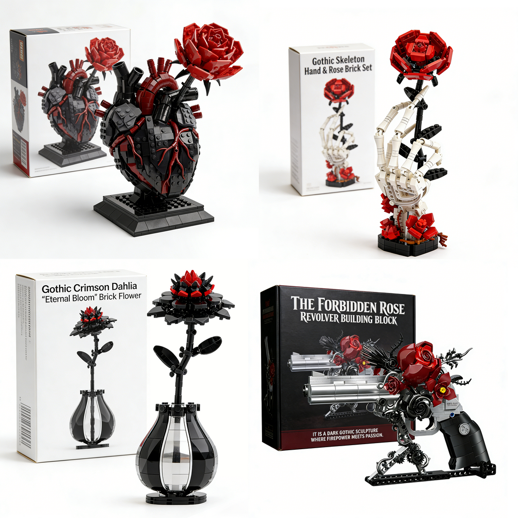 🌹🖤Midnight Rose – Gothic Valentine’s Limited Edition Brick Set
